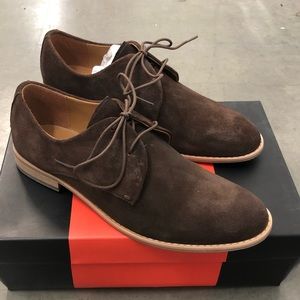 NIB G by Guess GX Joshua Mens Suede Oxford Dress Shoes Brown Sz 10